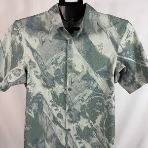Lululemon Airing Easy Short Sleeve Shirt Green Marble Print Men’s XS Missing Tag